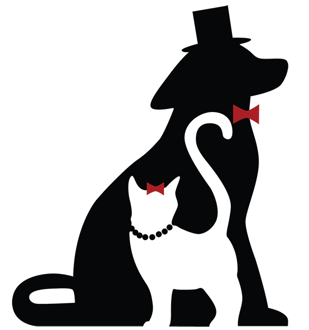 Fur Ball graphic of cat and dog with bow ties for Oswego County Humane Society